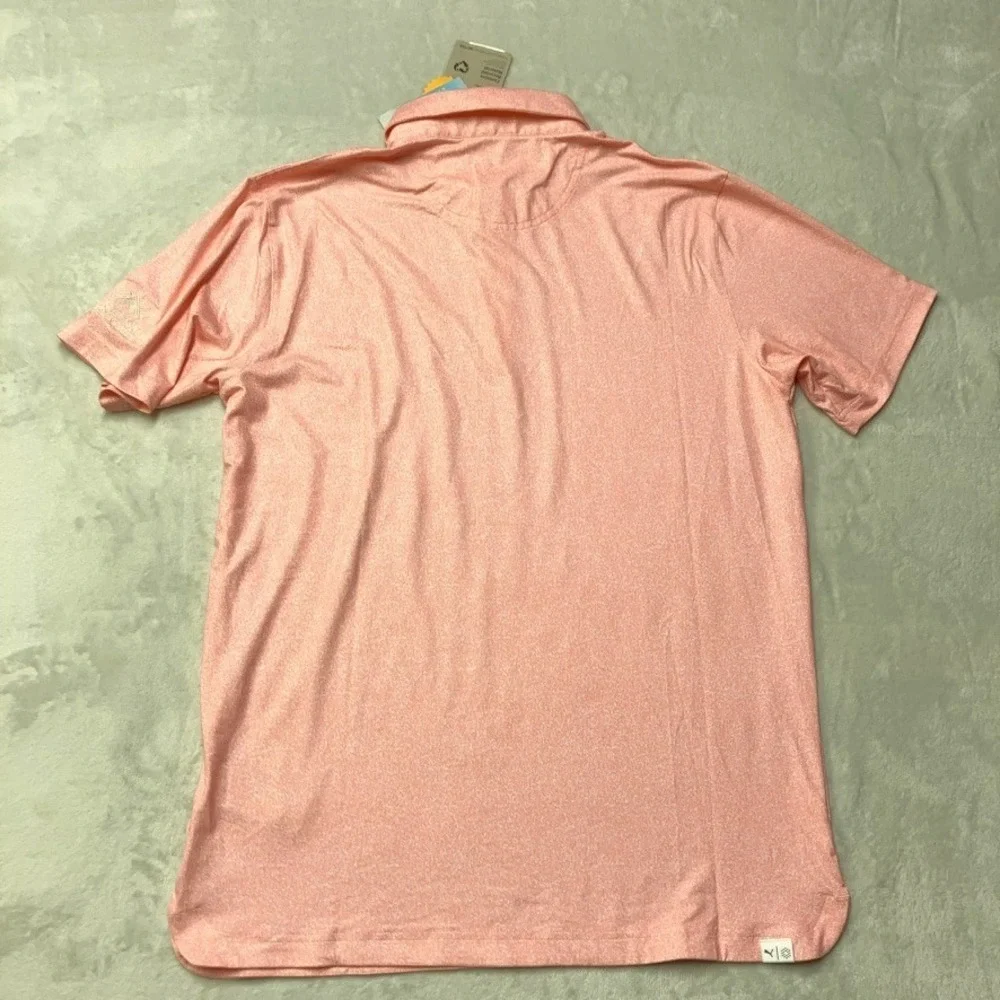 Puma Golf Cloudspun Performance Primary Polo Flamingo Pink 40+ UPF 538748 Mens M